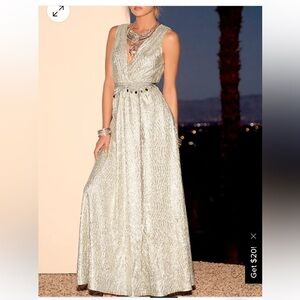 Lulu’s All That Shimmers Is Gold dress